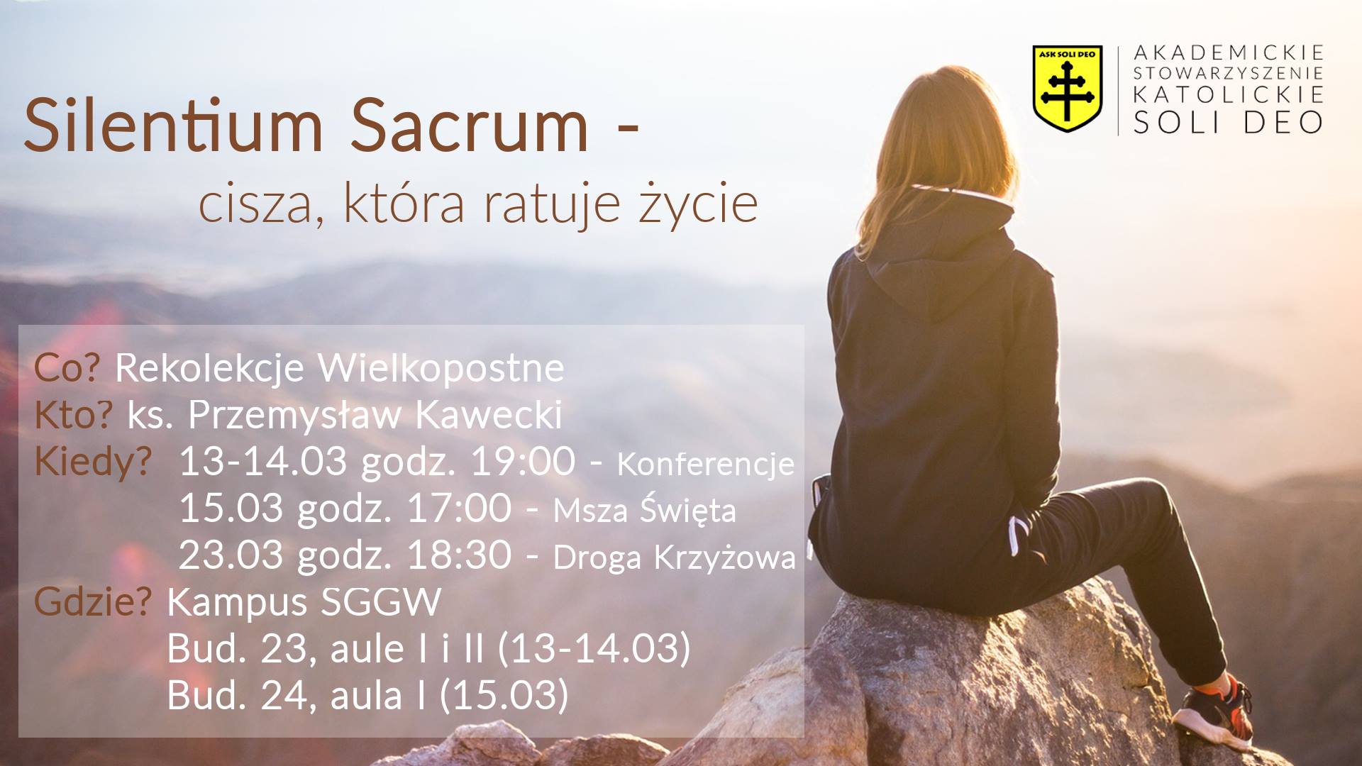 Rekolekcje Silentium Sacrum – cisza, która ratuje życie (SGGW)
